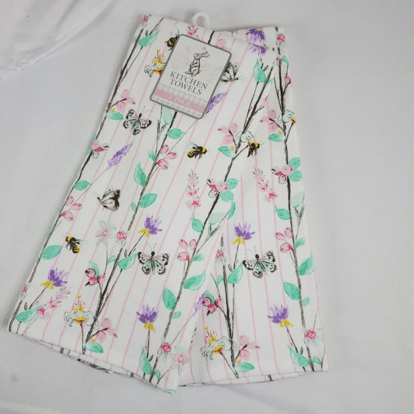 Easter Spring Time Kitchen Drying Mat 18"x24" & 3- 2 Pack Kitchen Towels New - Picture 8 of 10